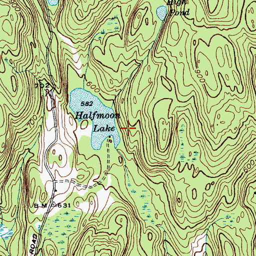 Topographic Map of Half Moon State Park Campground, VT