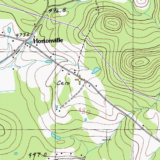 Topographic Map of Hortonville Cemetery, VT