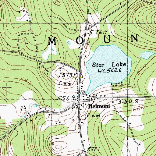 Topographic Map of Old Mechanicsville Cemetery, VT