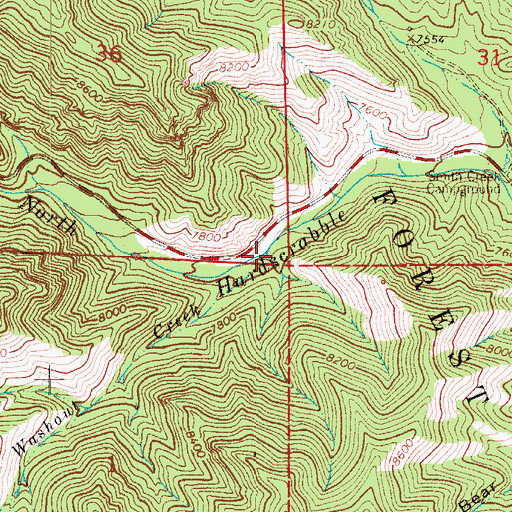 Topographic Map of Washout Creek, CO