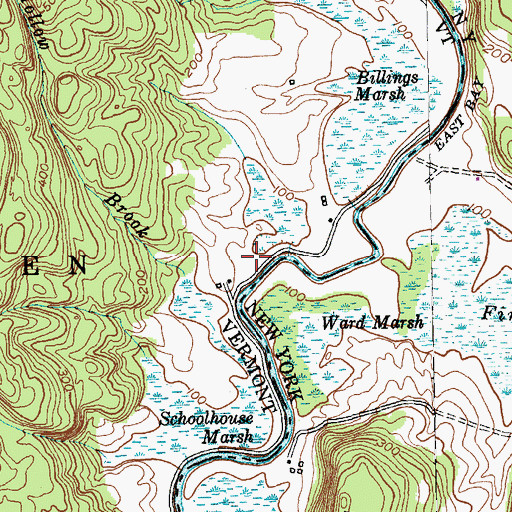 Topographic Map of Ward Marsh Wildlife Management Area, VT