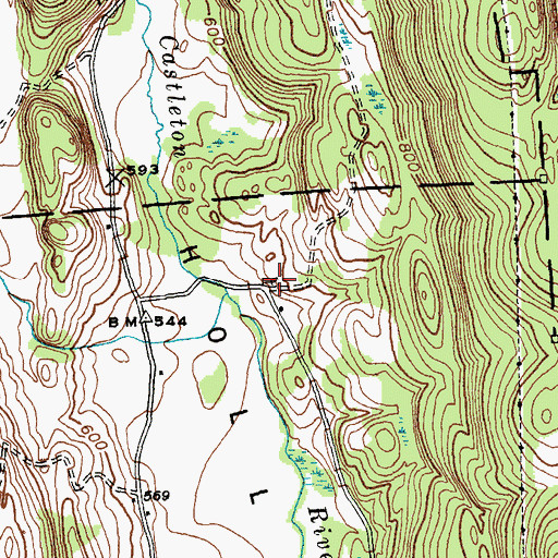 Topographic Map of Whipple Hollow Cemetery, VT