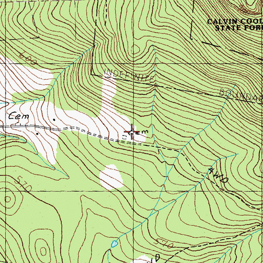 Topographic Map of Woodward-Wilder Cemetery, VT