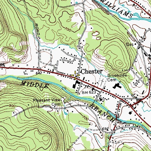 Topographic Map of Chester Congregational Church, VT