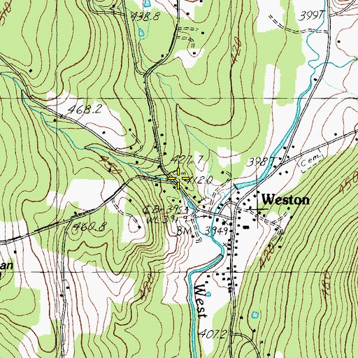 Topographic Map of Forefathers Cemetery, VT