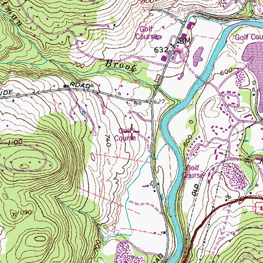 Topographic Map of Highland Golf Course, VT