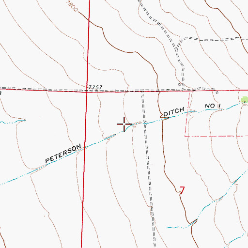 Topographic Map of Peterson Ditch Number 1, CO