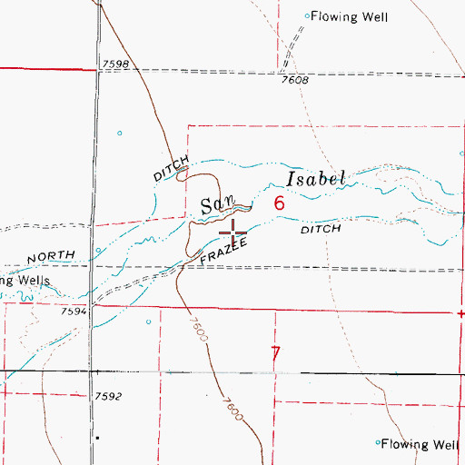 Topographic Map of Frazee Ditch, CO