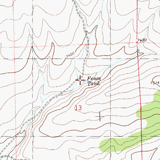 Topographic Map of Fence Tank, NM