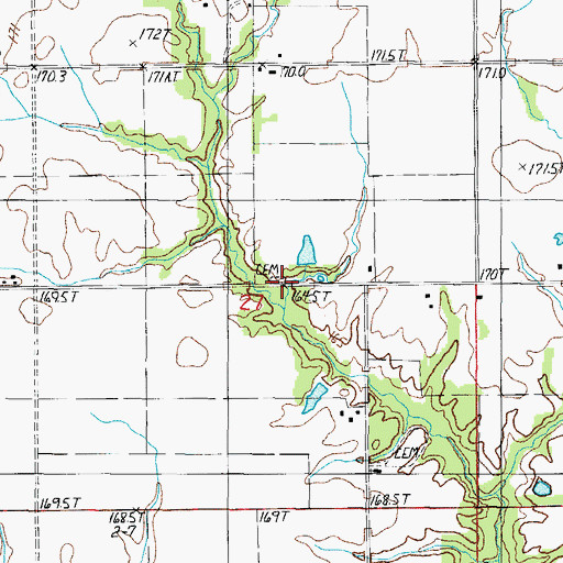 Topographic Map of Brown Cemetery, IL