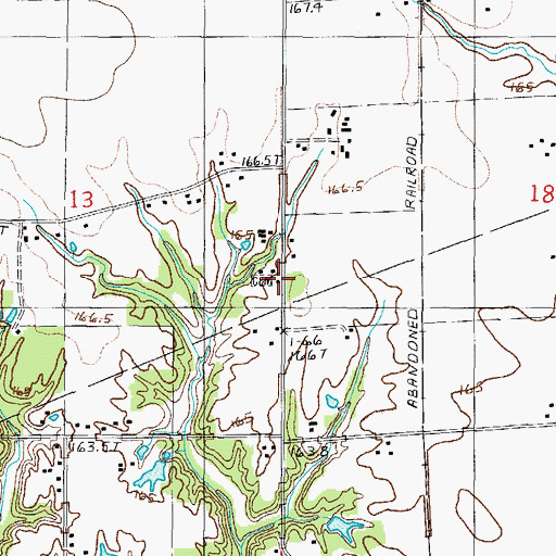 Topographic Map of Chaple Cemetery, IL