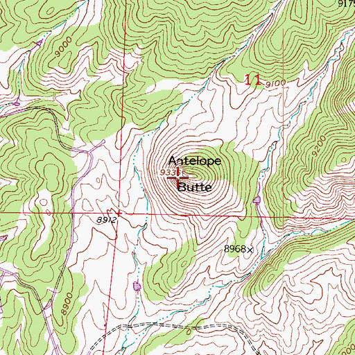 Topographic Map of Antelope Butte, CO