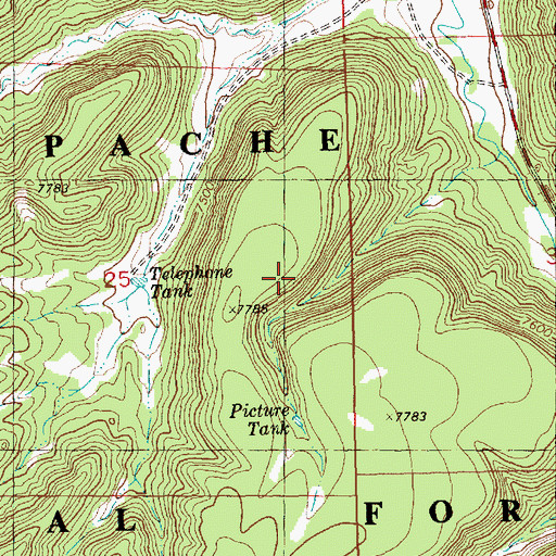 Topographic Map of Telephone Tank, NM