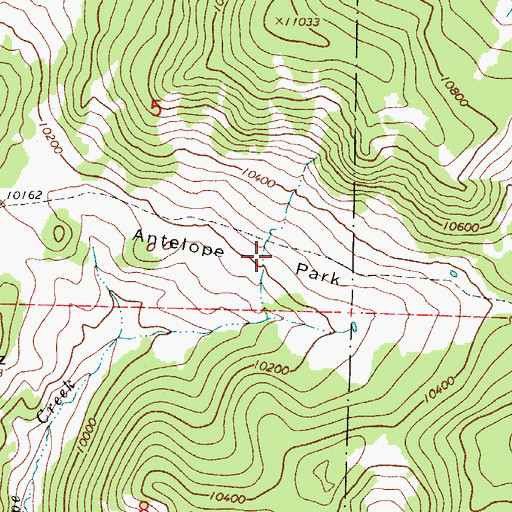 Topographic Map of Antelope Park, CO
