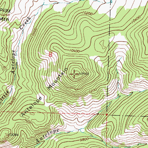 Topographic Map of Antelope Mountain, CO