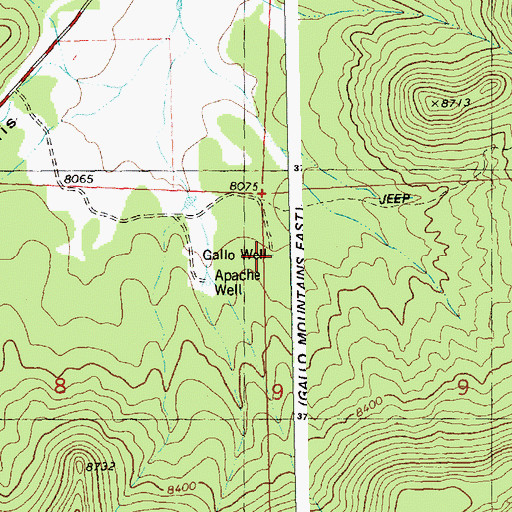 Topographic Map of Gallo Well, NM
