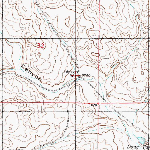 Topographic Map of Johnson Well, NM