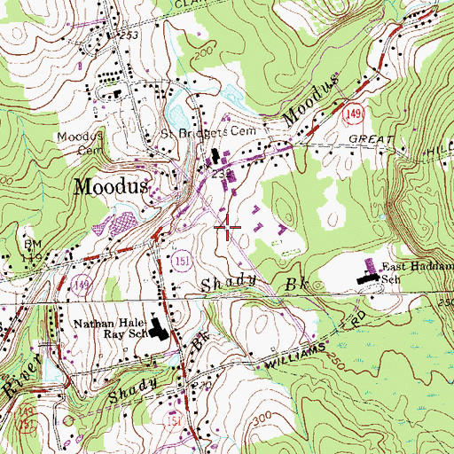 Topographic Map of Amasa Day House, CT