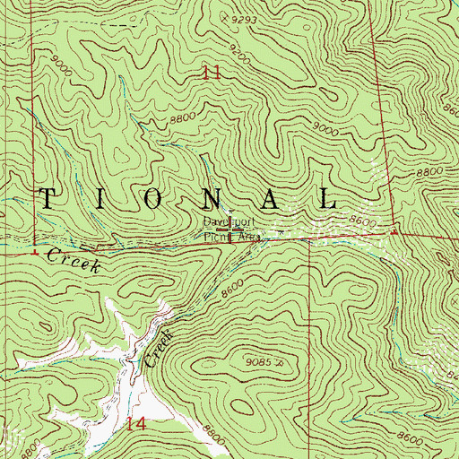 Topographic Map of Davenport Picnic Area, CO