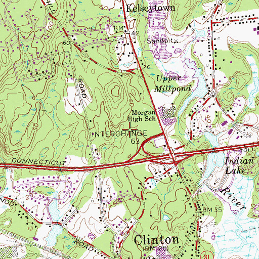 Topographic Map of Clinton Crossing Factory Outlets Shopping Center, CT