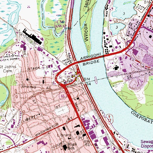 Topographic Map of Davison Infirmary, CT