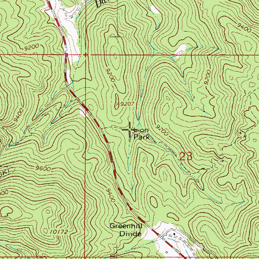 Topographic Map of Lion Park, CO