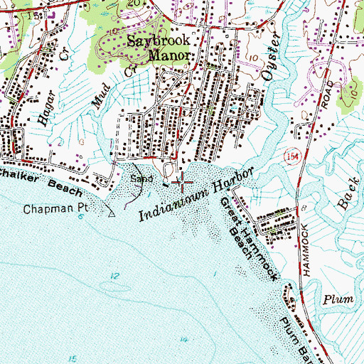 Topographic Map of Indiantown Beach, CT