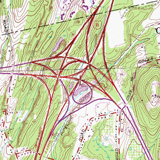 Topographic Map of Interchange 22, CT