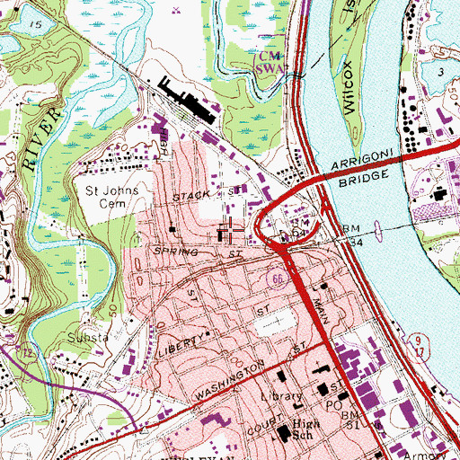 Topographic Map of MacDonough School, CT