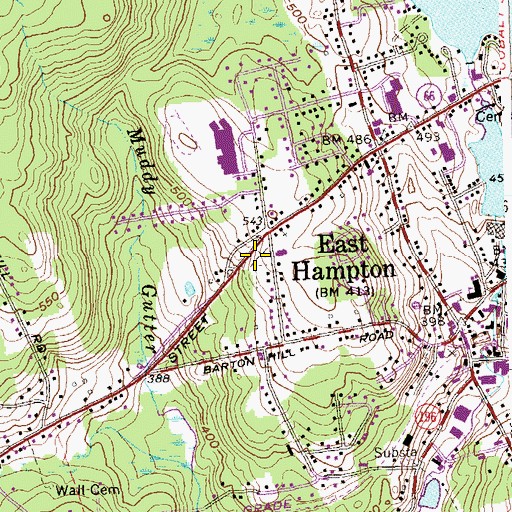 Topographic Map of Saint Patricks Cemetery, CT