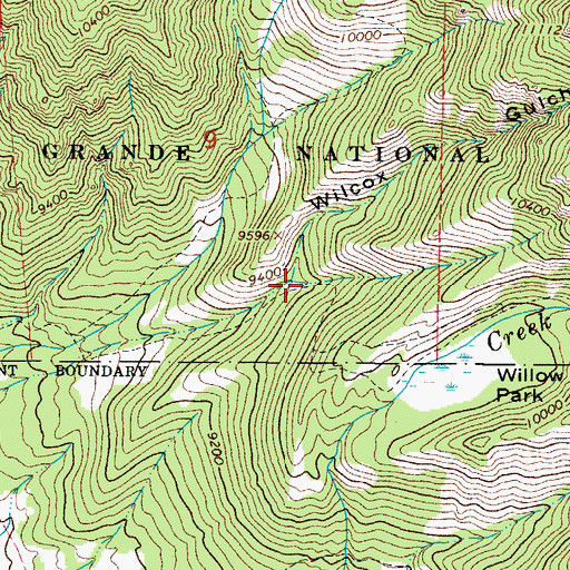 Topographic Map of Wilcox Gulch, CO