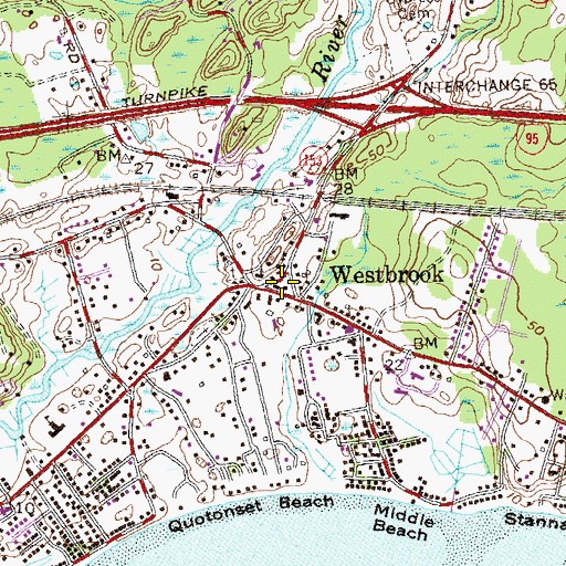 Topographic Map of Westbrook Historical Society Building, CT