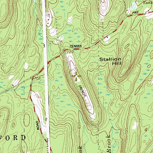 Topographic Map of Allen Hill, CT
