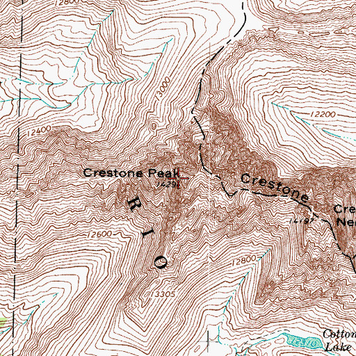 Topographic Map of Crestone Peak, CO