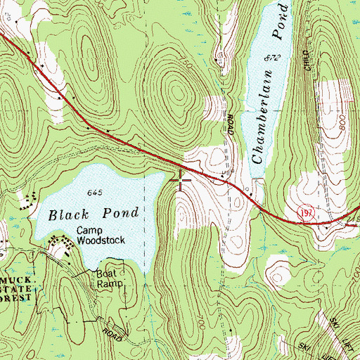 Topographic Map of Black Pond Campground, CT