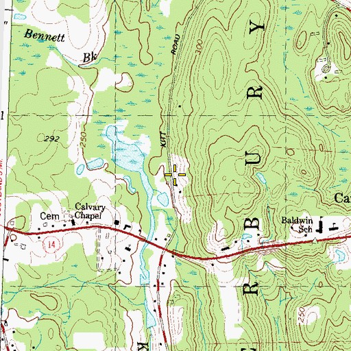 Topographic Map of Canterbury Elementary School, CT
