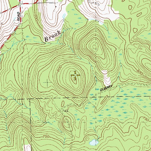 Topographic Map of Deacon Tim Perrin Hill, CT