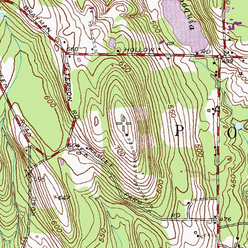 Topographic Map of Hamlet Hill, CT