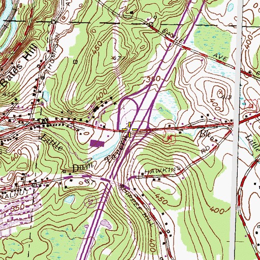 Topographic Map of Interchange 97, CT