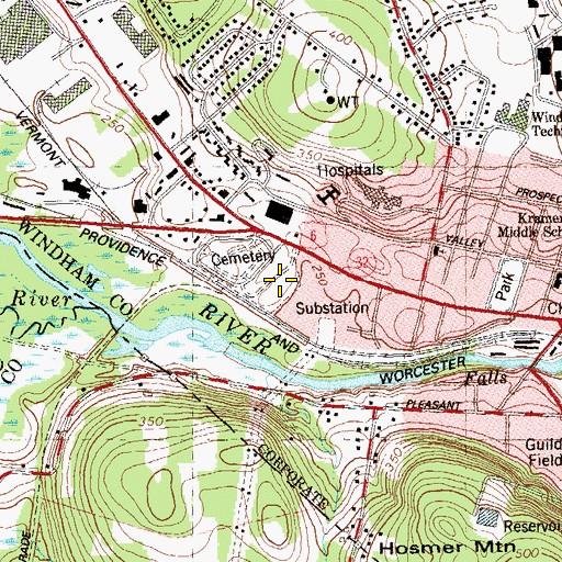 Topographic Map of Memorial Park, CT