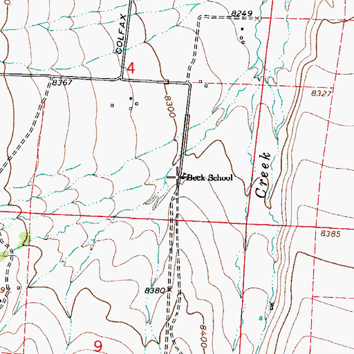 Topographic Map of Beck School, CO