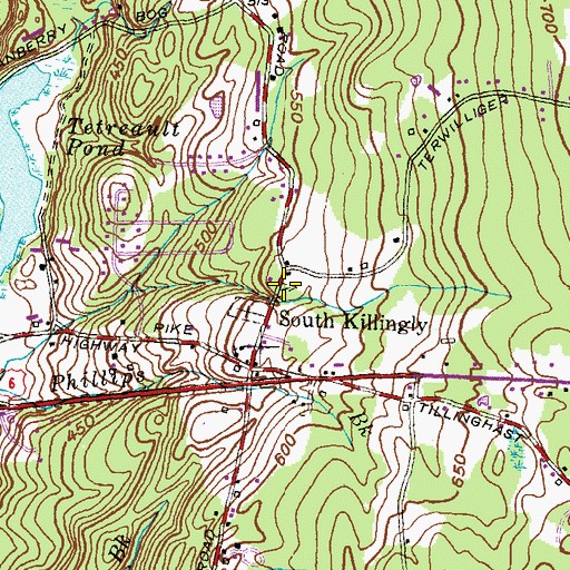 Topographic Map of Old South Killingly Cemetery, CT