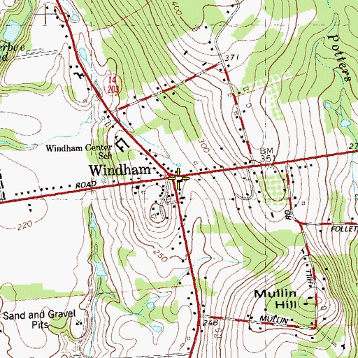 Topographic Map of Windham Center Congregational Church, CT