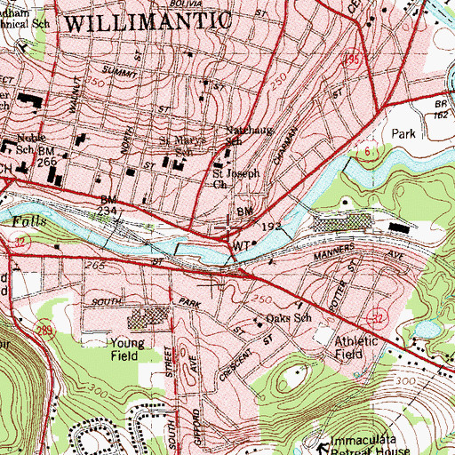 Topographic Map of Windham Textile and History Museum, CT