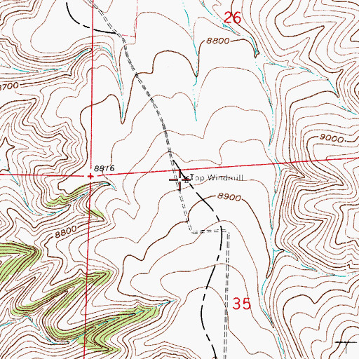 Topographic Map of Top Windmill, CO