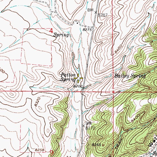 Topographic Map of Patton Spring, CO