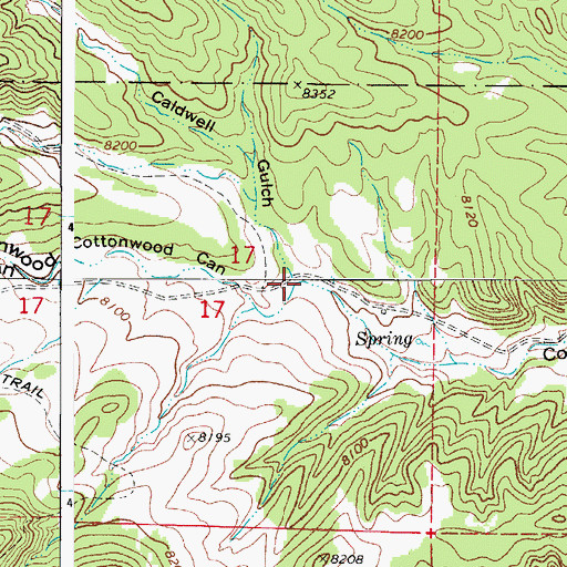Topographic Map of Caldwell Gulch, CO
