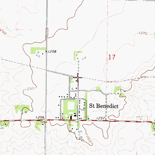 Topographic Map of Saint Benedict (historical), IA