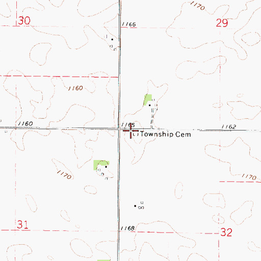 Topographic Map of German Township West Cemetery, IA