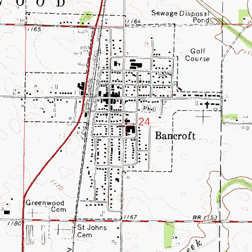 Topographic Map of Saint John Catholic School, IA